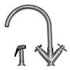 Whitehaus Collection Luxe + Polished Chrome 2-handle Deck Mount High-arc Handle/lever Residential Kitchen Faucet