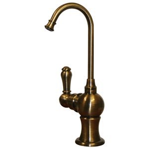 Whitehaus Collection Point Of Use Antique Brass 1-handle Deck Mount Low-Arc Handle/Lever Residential Kitchen Faucet