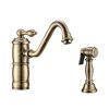 Whitehaus Collection Vintage III+ Antique Brass 1-handle Deck Mount Low-Arc Handle/Lever Residential Kitchen Faucet