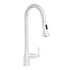 Whitehaus Collection Waterhaus Polished Stainless Steel 1-handle Deck Mount Pull-down Handle/lever Residential Kitchen Faucet