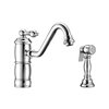 Whitehaus Collection Vintage III+ Polished Chrome 1-handle Deck Mount Low-Arc Handle/Lever Residential Kitchen Faucet