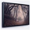 Designart 32-in x 42-in Vintage Foggy Forest Trees with Black Wood Framed Canvas Wall Panel