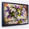 Designart 30-in x 40-in Lilac Bouquet in a Vase with Black Wood Framed Canvas Art Print
