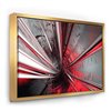 Designart 16-in x 32-in Fractal 3D Deep into Middle with Gold Wood Framed Canvas Wall Panel