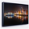Designart 18-in x 34-in Panorama of Gdansk Old Town Canvas Wall Panel with Black Wood Frame
