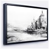 Designart 32-in x 42-in Zurich in Afternoon Sunlight with Black Wood Framed Wall Panel