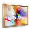 Designart 36-in x 46-in Creative Flower in Multiple Colours with Gold Wood Framed Wall Panel