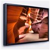 Designart 18-in x 34-in Bright Antelope Canyon with Black Wood Framed Canvas Art Print