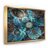 Designart 12-in x 20-in Bridge in Rain with Gold Wood Framed Wall Panel