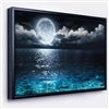 Designart 12-in x 20-in Romantic Full Moon with Black Wood Framed Canvas Wall Panel