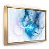 Designart 16-in x 32-in Blue Nebula Star with Gold Wood Framed Canvas Art Print
