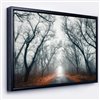 Designart 14-in x 22-in Mystic Road in Forest with Black Wood Framed Canvas Wall Panel