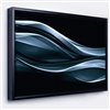 Designart 14-in x 22-in Fractal Lines Blue and Black Canvas Wall Panel with Black Wood Frame