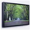 Designart 18-in x 34-in Arched Trees Over Country Road Landscape Canvas with Black Wood Framed