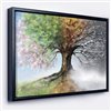 Designart 12-in x 20-in Tree with Four Seasons with Black Wood Framed Canvas Wall Panel