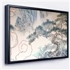 Designart 18-in x 34-in Chinese Blue Tree Art  with Black Wood Framed Wall Panel