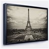 Designart 14-in x 22-in Vintage View of Paris France with Black Wood Framed Canvas Wall Panel