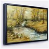 Designart 14-in x 22-in Brook in Autumn Oil Canvas Wall Panel with Black Wood Frame