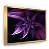 Designart 36-in x 46-in Fractal Flower Purple with Gold Wood Framed Canvas Wall Panel