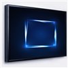 Designart 18-in x 34-in Neon Shape Blue Canvas Art Print with Black Wood Frame