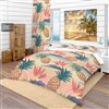 Designart 3-Piece Orange Tropical Bedding Set Queen Duvet Cover Set