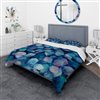 Designart 3-Piece Blue Geometric Queen Bedding Set