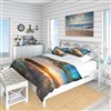 Designart 3-Piece Blue Coastal Queen Bedding Set