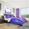 Designart 3-Piece Blue King Bedding Set - Modern & Contemporary