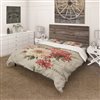 Designart 3-Piece Red Cottage Queen Bedding Set