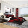 Designart 3-Piece Black and Red Modern & Contemporary King Duvet Cover Set
