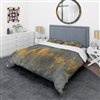 Designart 3-Piece Black and Gold Glam Abstract Twin Duvet Cover Set