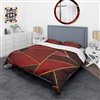 Designart 3-Piece Red and Gold King Duvet Cover Set