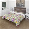 Designart 3-Piece Purple Floral Twin Bedding Set