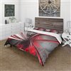 Designart 3-Piece Red Modern & Contemporary Queen Duvet Cover Set