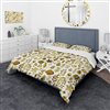 Designart 3-Piece Yellow and Gold Modern and Contemporary Twin Duvet Cover Set