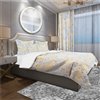 Designart 3-Piece Yellow and Gold Patterned Queen Duvet Cover Set