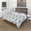 Designart 3-Piece Blue Queen Coastal Bedding Set