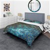 Designart 3-Piece Modern & Contemporary Bedding Set - Blue Queen