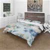 Designart 3-Piece Cottage Bedding Set - Blue King