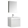 Fresca Nano 23.38-in White Single Sink Bathroom Vanity with White Acrylic Top ( Faucet Included )