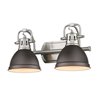 Golden Lighting Duncan 2-light Pewter Industrial Vanity Light with Rubbed Bronze Shades