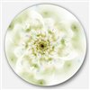 Designart 36-in x 36-in Round Full Bloom Fractal Flower in White' Flower Metal Circle Wall Art