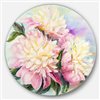 Designart 36-in x 36-in Round Blooming Pink Peonies' Ultra Glossy Floral Metal Circle Wall Art