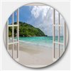 Designart 36-in x 36-in Round Open Window to Calm Seashore' Extra Seashore Metal Circle Wall Art