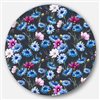 Designart 23-in x 23-in Round Multi Color Corn Flowers' Ultra Glossy Floral Metal Circle Wall Art