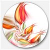 Designart 36-in x 36-in Round Orange Pink Fractal Floral Shapes' Floral Metal Circle Wall Art