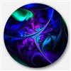 Designart 36-in x 36-in Round Bright Blue Abstract Floral Shapes' Floral Metal Circle Wall Art