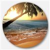 Designart 11-in x 11-in Round Beautiful Sunset on Tropical Beach' Seashore Metal Circle Wall Art