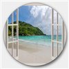 Designart 23-in x 23-in Round Open Window to Calm Seashore' Extra Seashore Metal Circle Wall Art