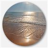 Designart 29-in x 29-in Round Tranquil Seashore with Crystal Waters' Seascape Metal Circle Art